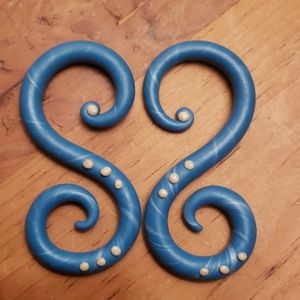 0gauge 8mm earring plugs handmade clay gauges